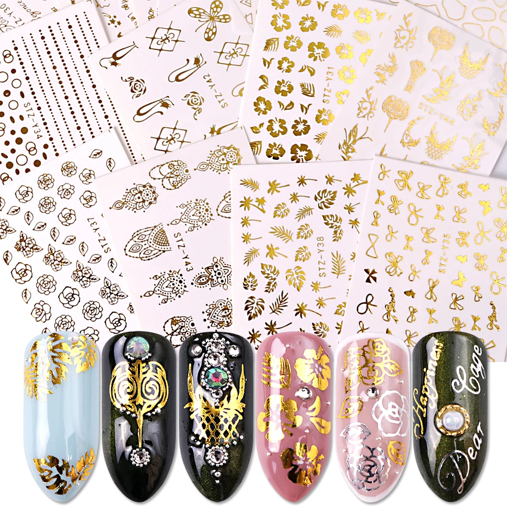 Aliexpress.com : Buy 16pcs Gold Nail Polish Stickers Jewelry Necklace ...