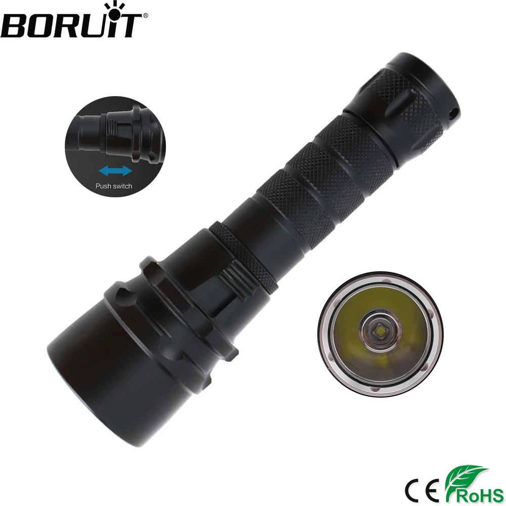 BORUiT 2000LM XML T6 светодиодный фонарик для подводного плавания 80 м уличный фонарик 18650 аккумулятор портативный фонарь