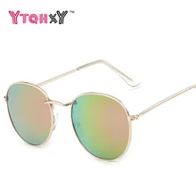 2017 retro round sunglasses women men brand designer sun glasses for women’s Alloy mirror sun glasses female oculos de sol Y188