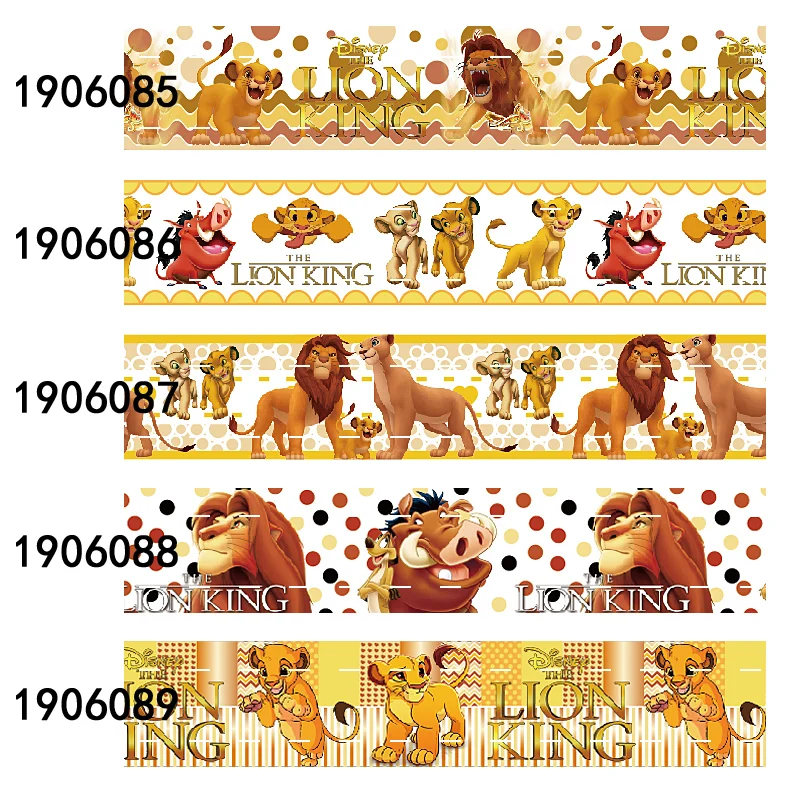 

50 Yards per lot kids DIY lion printed cartoon character 75mm grosgrain ribbon