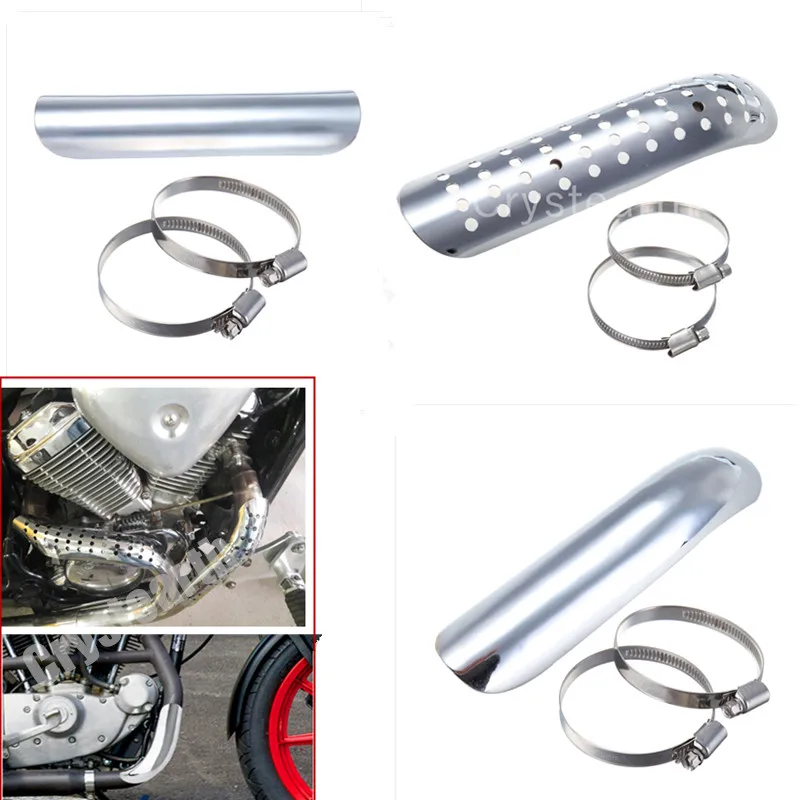 Universal Motorcycle Heat Shield Curve Exhaust Muffler Pipe Cover Heel Guard For Harley Cruisers