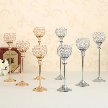 

Crystal Stand Candle Holders Candlelight Dinner Metal Table Centerpiece Metal Candle Holder Christmas Decorations for Home 30