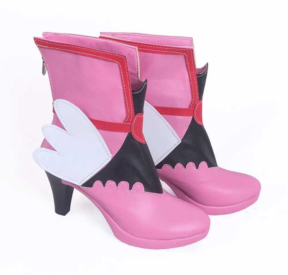 OW Hana Song D.Va Cosplay Boots Pink Shoes (3)