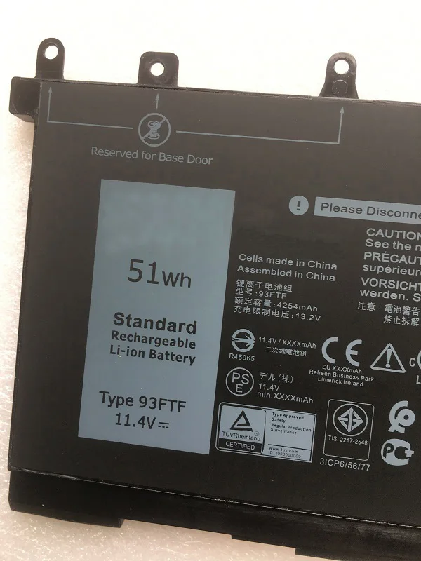 SupStone 51WH подлинный новый оригинальный 93FTF Аккумулятор для ноутбука Dell Latitude 5280 5480