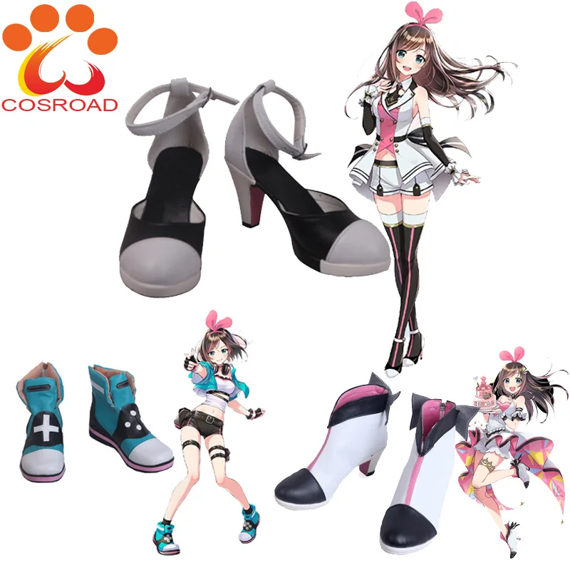 Cosroad Kizuna AI/ботинки для костюмированной вечеринки; обувь для девочек; женские карнавальные костюмы на Хэллоуин