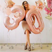 40 дюймов 18 21 30 40 50 воздушные шары на день рождения для взрослых день рождения фольга гелиевые воздушные шары розовое золото юбилей, вечеринка, украшение