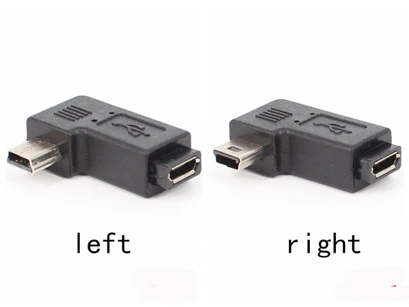 Bend 90 degrees micro USB female to mini USB revolution joint data line
