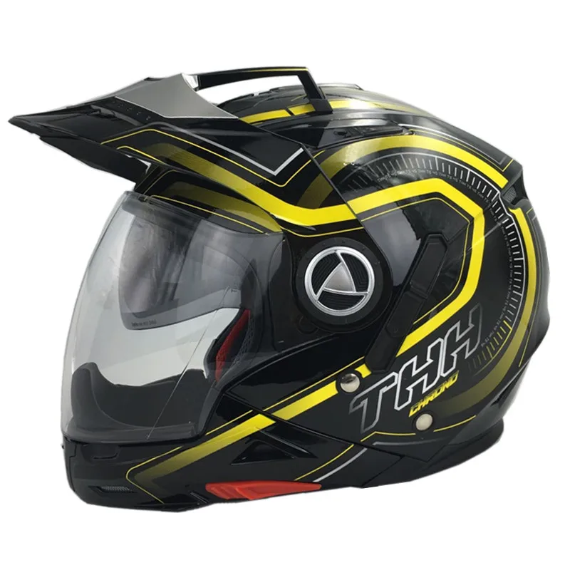 THH TS45 Многофункциональный мотоциклетный шлем анфас двойной щит мотокросса шлемы регулируемые до половины лица открытый шлем
