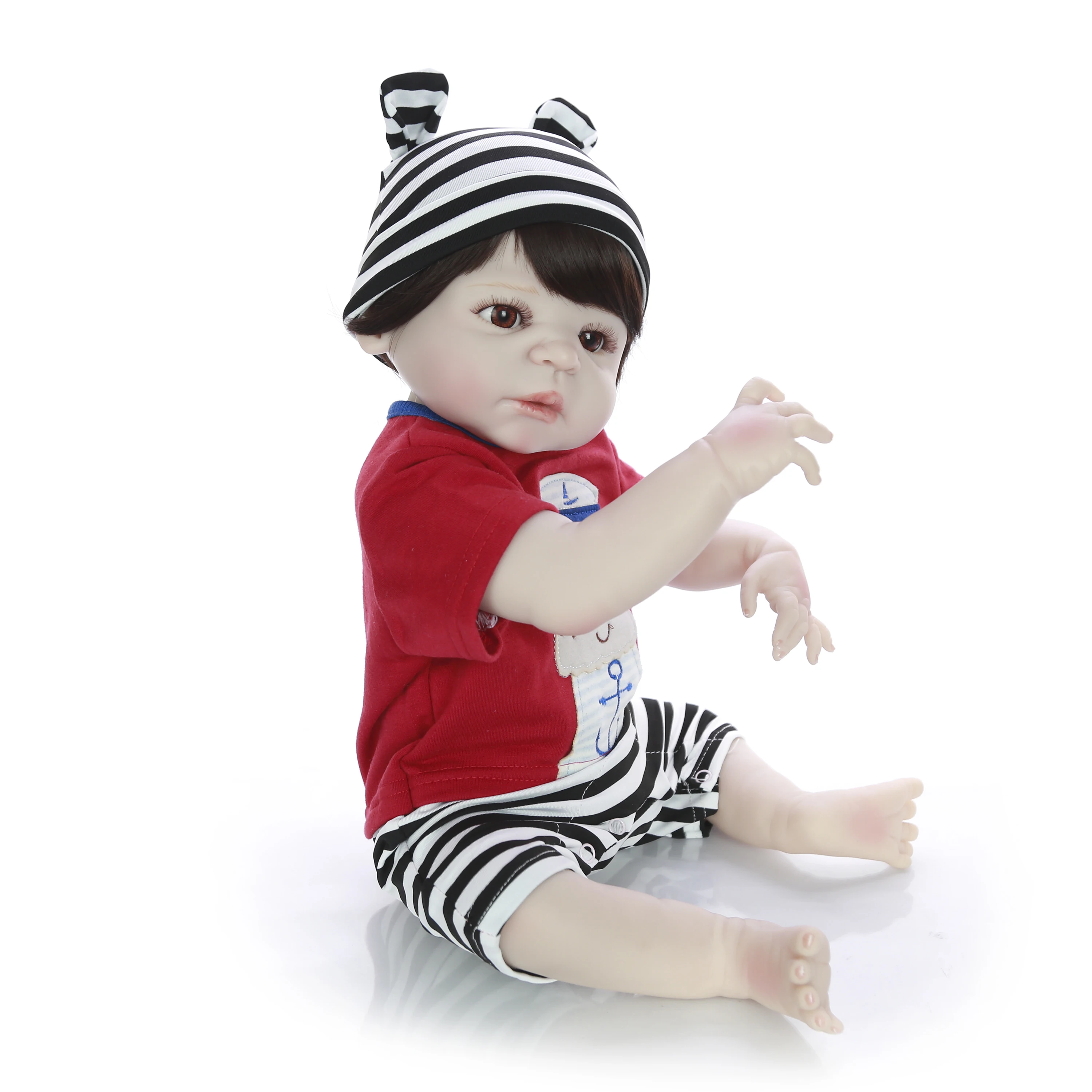 Горячая куклы Reborn Baby Toy 23 ''57 см полностью силиконовый корпус виниловая Реалистичная Детская кукла мальчик игрушка в Sao Paulo детский подарок на день рождения