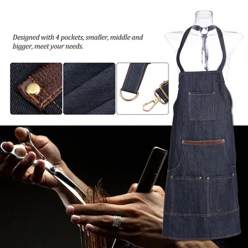 

Hairdresser Apron Salon Hairdressing Cutting Barber Cape Professional Hair Cut Dyeing Cloth Cape Black Jean Haircut Capes