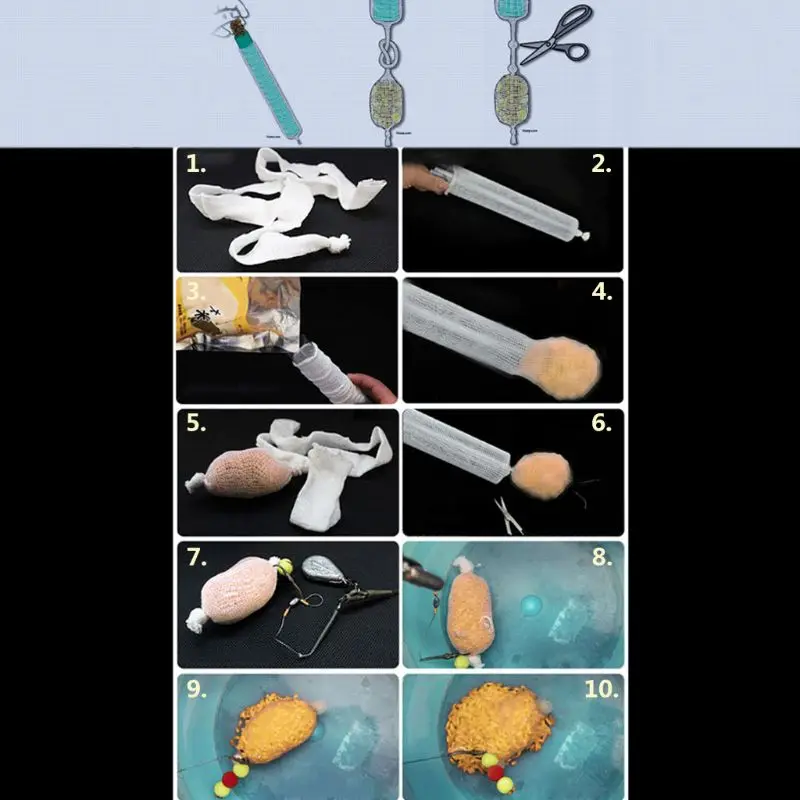 

PVA Mesh With Plunger 18mm 5m Water Soluble Dissolving Professional Feeder Bait Casting Net Universal Filling Tackle Storage