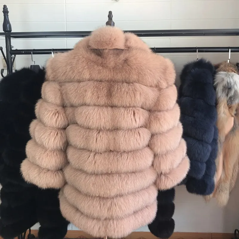 70CM Natural Fox Fur Coat Real Fox Fur Vest Jacket Women's pretty Warm Coat. Natural Real Fur Coat Real Fur Coats