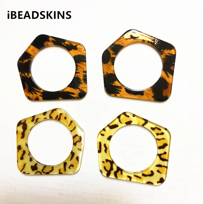

New arrival! 37x34mm 50pcs/lot acrylic Irregular-shape Imitation Cloth print charms for earring/Jewelry DIY making(As shown)