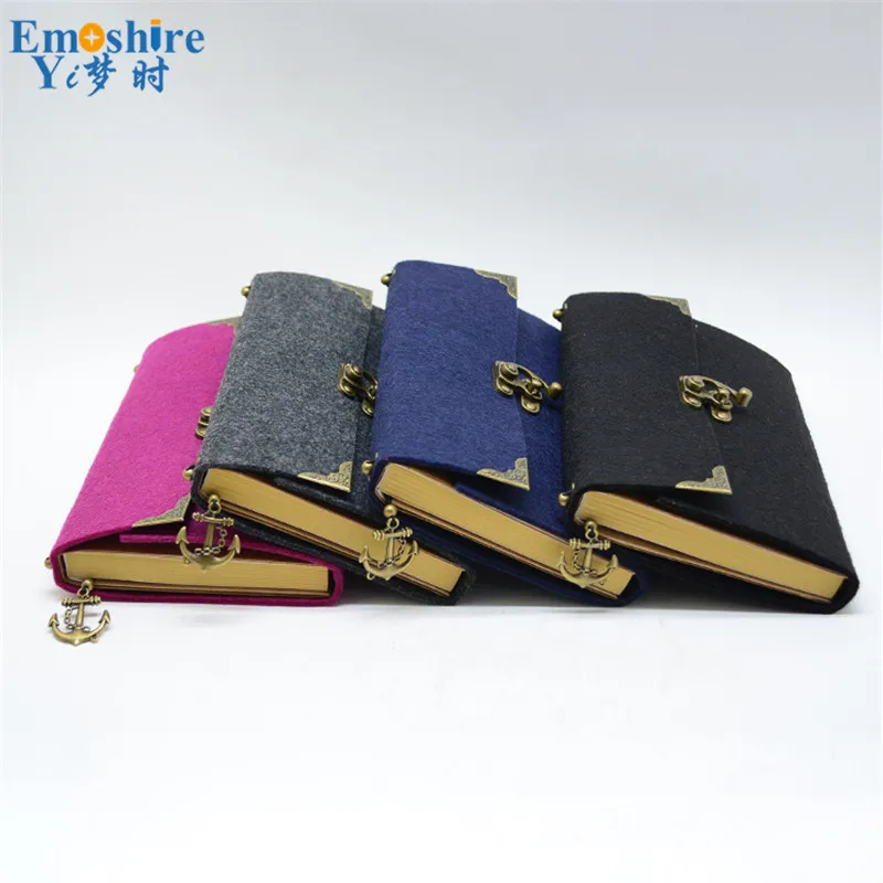 Emoshire A5 Medium felt loose-leaf loose-leaf Notepad Diary creative hand-made felt the custom logo (3)