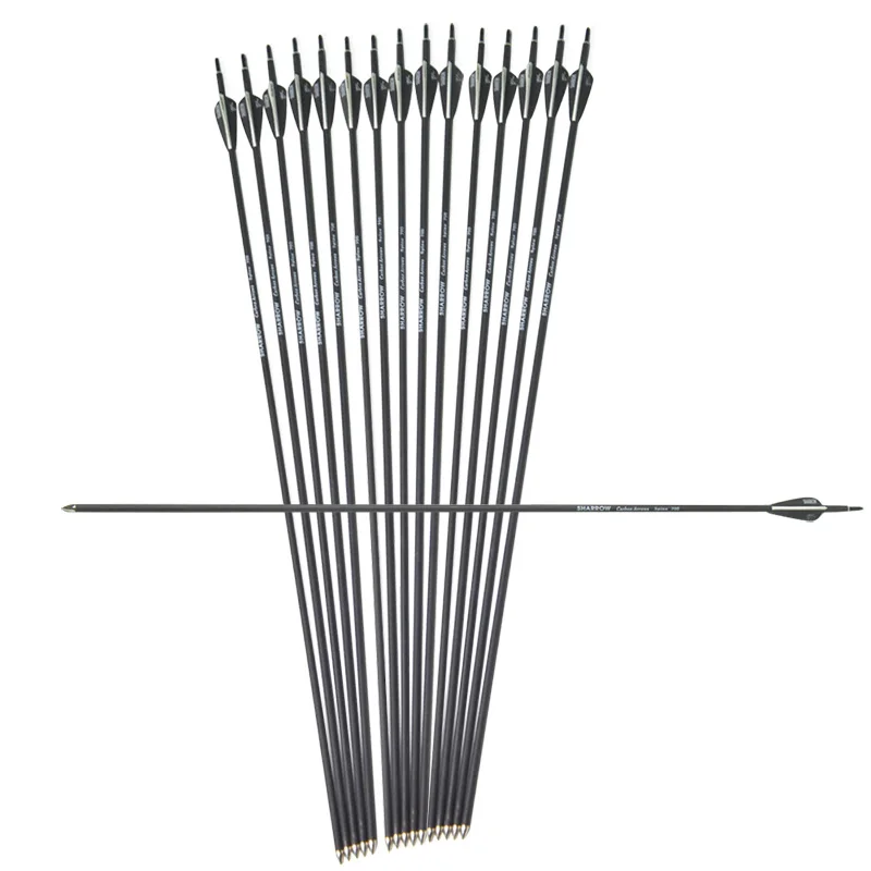 6/12pcs 31 inch Spine 700 Mixed Carbon Arrow With Replaceable Arrowhead 79cm Length for Bow Outdoor Entertainment