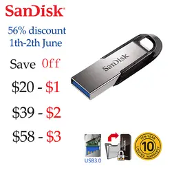 SanDisk 100% оригинальные ультра чутье флеш-накопитель USB 3,0 16 ГБ 32 64 128 ручка привода высокая скорость Memory Stick