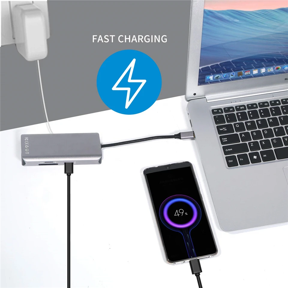 Адаптер Navceker USB Type C в HDMI VGA Gigabit Ethernet Lan RJ45 для Macbook Pro C|Кабели VGA| |