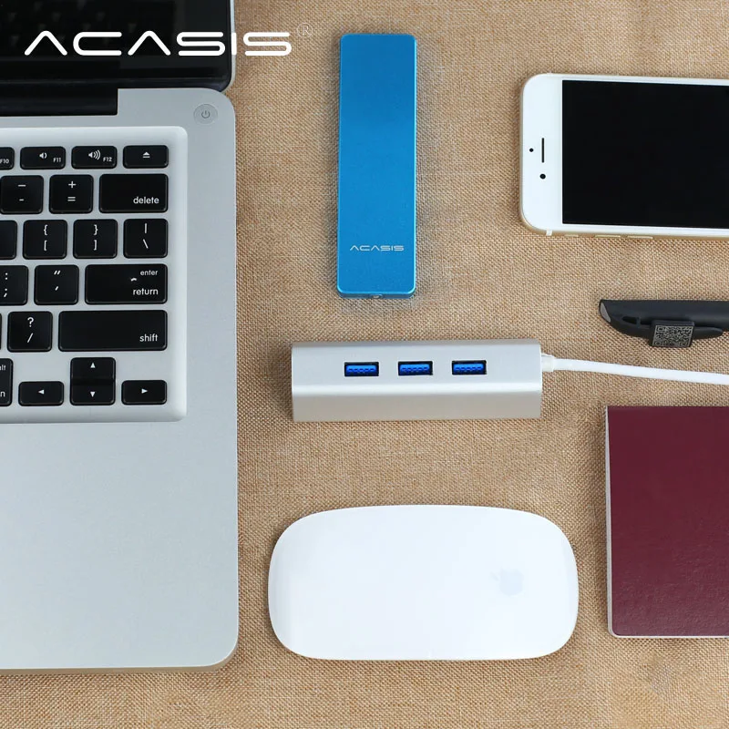 Acasis супер скорость USB 3 0 концентратор 4 порта 5 Гбит/с Алюминиевый usb разветвитель с