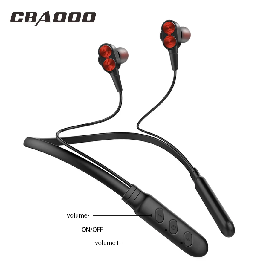 

CBAOOO Bluetooth Wireless headphone Earphones Neckband Music Stereo Bluetooth headsets Bass Wireless earpiece with mic for phone