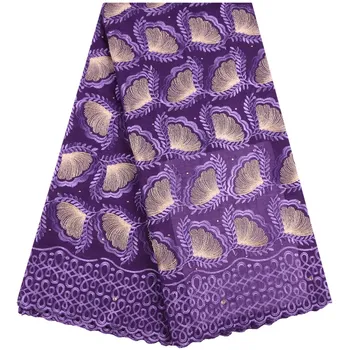 

Latest Swiss Voile Lace In Switzerland Purple Swiss Cotton Lace Fabric Embroidered African Lace For Nigerian Dress Sewing F1638