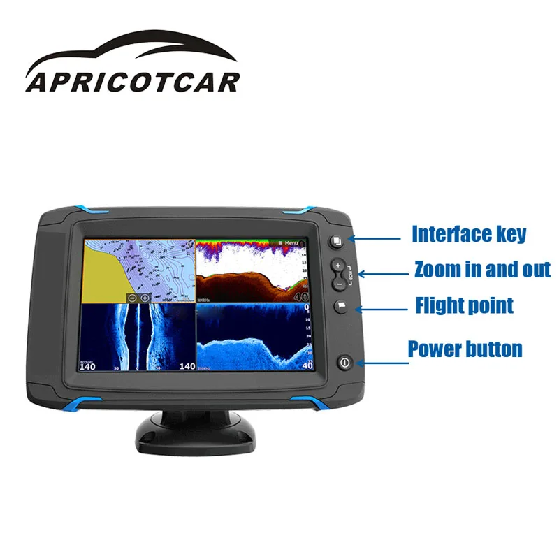 7-дюймовый Сенсорный экран gps навигации боковой развертки полный подметает на Сенсорный экран сенсорный бокового сканирования морскую карту зонд устройство детектор рыбы