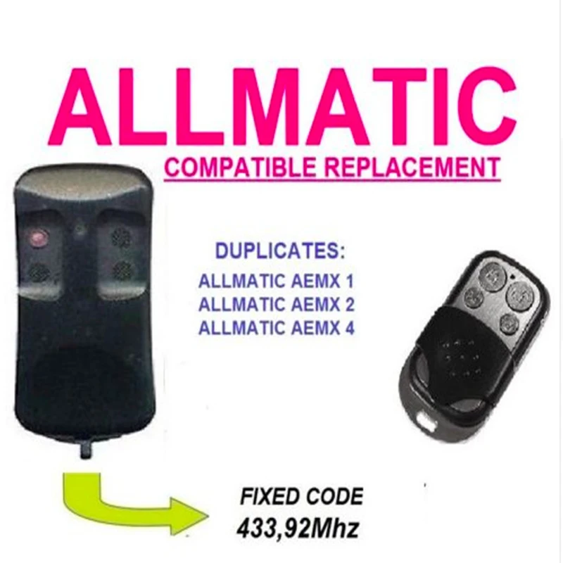 

ALLMATIC AEMX1, AEMX2, AEMX4 replacement remote control free shipping