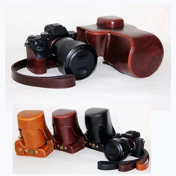 

PU Leather Camera Case Bag Cover for Sony ILCE-7M2 A7II A7RII A7R2 A7M2 Camera protector shell With Shoulder Strap