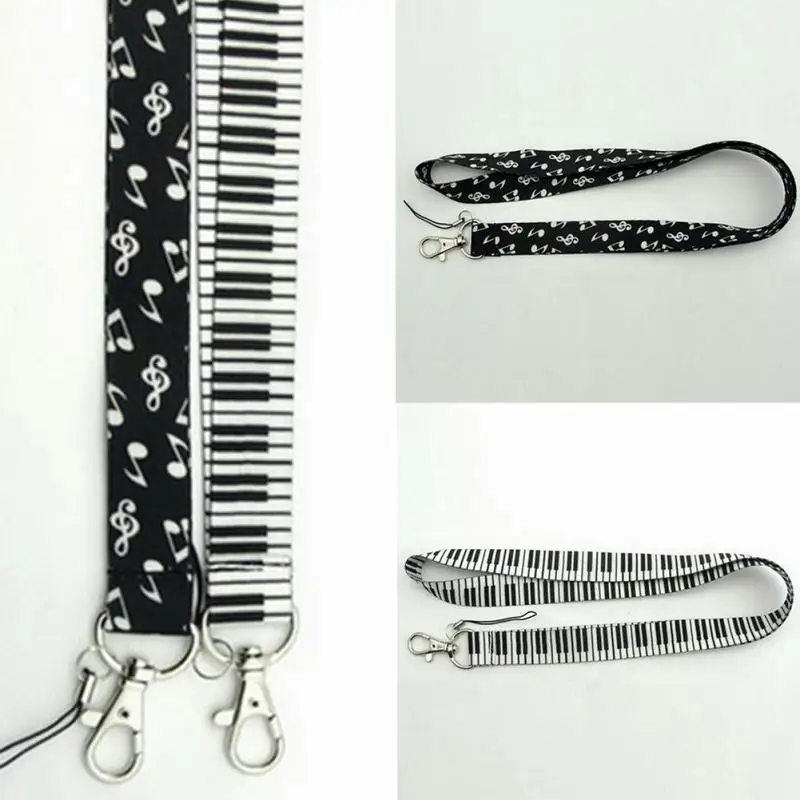 

1pc Musical Note Piano Keyboard Printed Neck Lanyard Key Strap Phone Strap For Phone Keys ID Card