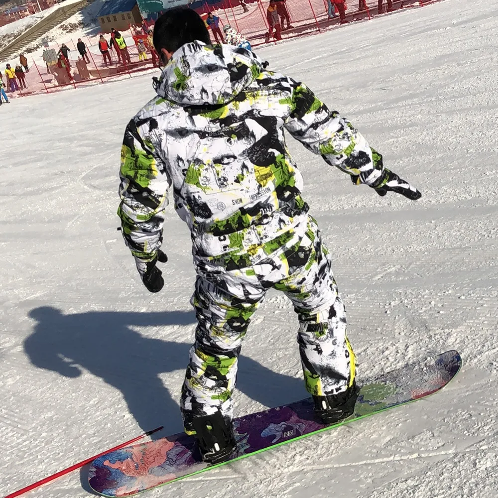 SAENSHING بدلة تزلج الرجال الشتاء للماء سميكة الدافئة على الجليد سترة تزلج قطعة واحدة بذلة الرياضة على الجليد و التزلج الجبلية