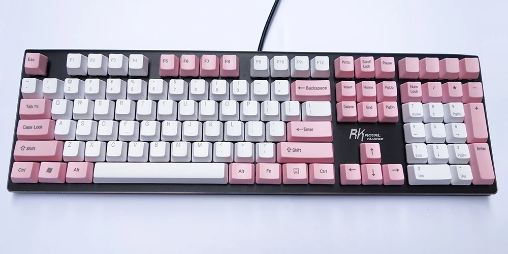 

NPKC OEM PBT Keycaps Pink-White Mixed ANSI Layout Option 61 Keys 87 Keys 108 Keys for Cherry MX Switches of Mechanical Keyboard