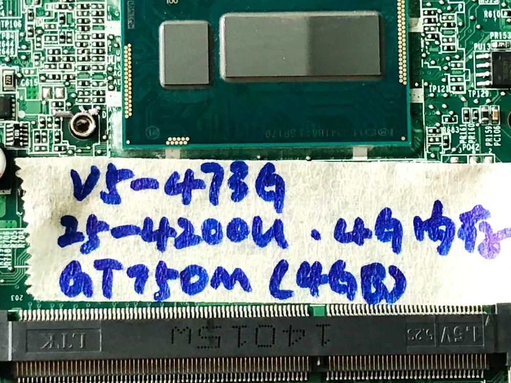  Original for ACER V5-473G laptop motherboard V5-473G SR170 I5-4200U 4GB GT750M 4GB DAZRQMB18F0 test