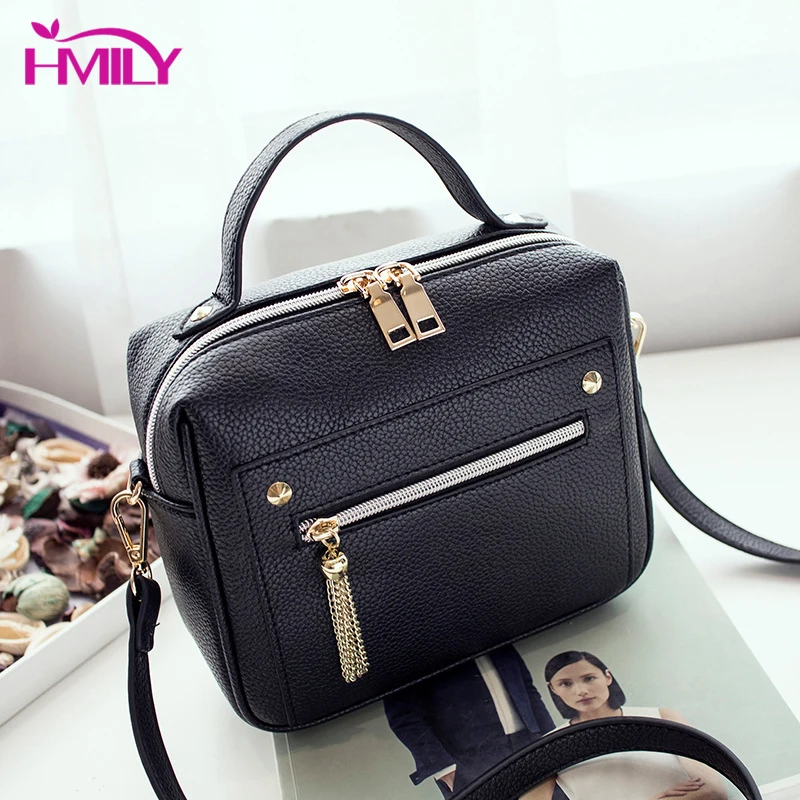 

HMILY Small Women Messenger Bag High Quality Leather Handbags Shoulder Crossbody Fashion Square Daily Mini Casual Bag Ladies