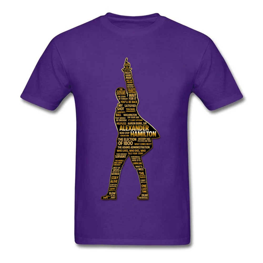 Street Short Sleeve T Shirt Summer Round Collar 100% Cotton Mens T-Shirt Alexander Hamilton Street Tee-Shirts Fashionable Alexander Hamilton purple