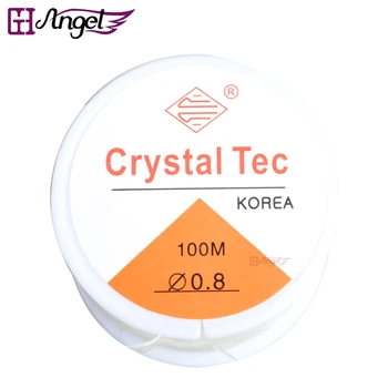 

hot sale 100m/Roll 0.8mm clear elastic stretch invisible crystal string for jewelry necklace/bracelet or hair extension tools