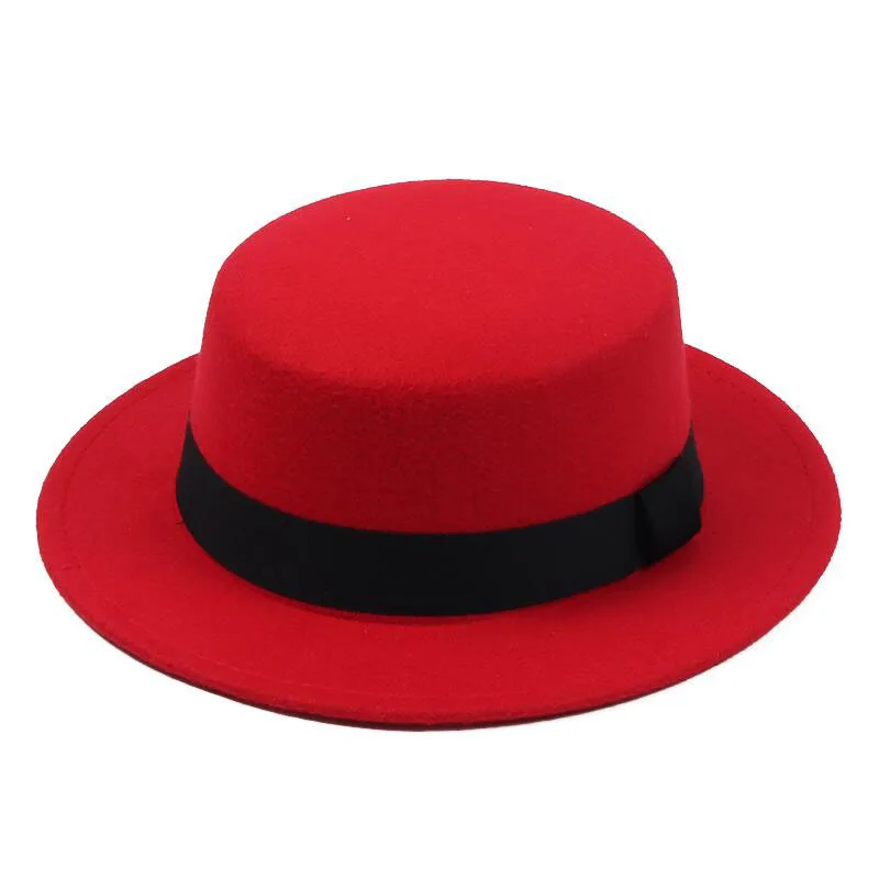 Новая мода Имитация шерсти свиной пирог бутер гладкая шляпа для женщин мужская фетровая мягкая фетровая шляпа с широкими полями шляпа игрока