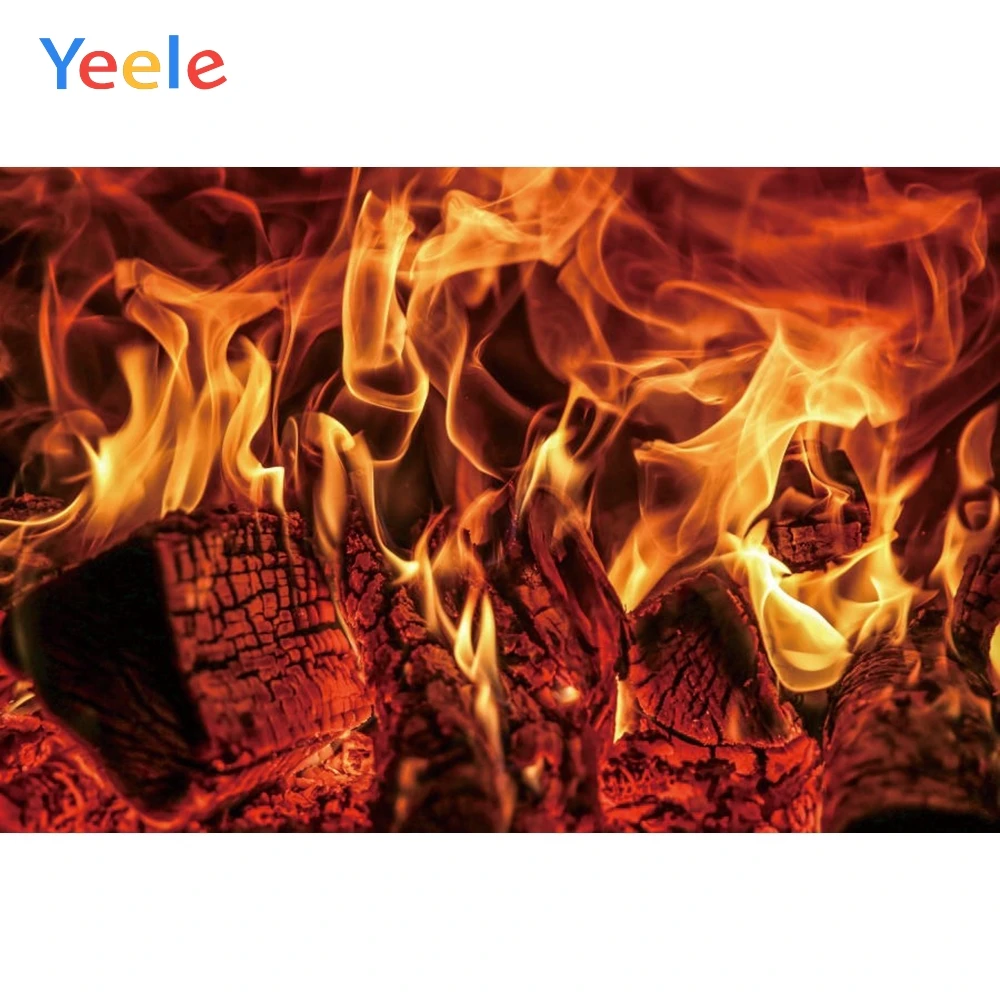 

Yeele Merry Christmas Party Winter Fireplace Fire Baby Photo Background Custom Vinyl Photography Backdrop For Photo Studio