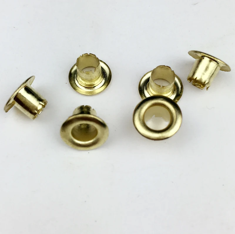 Eyelet grommet ring kit 500 SET Inner Diameter 4 mm Colored Eyelets Pores Metal Holes Bags Decorative Gold Rivet