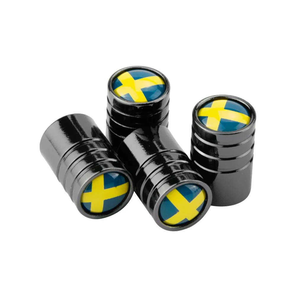 

Tire Valve Caps Wheel Stem Swedish Flag Logo for BMW 3 Volvo V40 XC60 Cadillac ATS Dodge Nitro Fiat Accessories