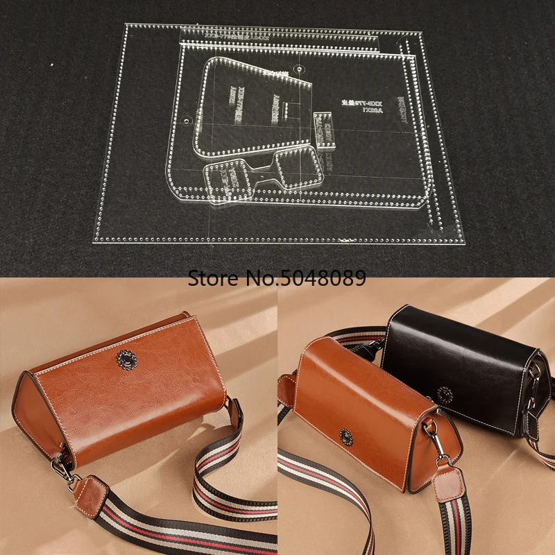

Acrylic Stencil 1set Template DIY Leather Handmade Craft women handbag Shoulder bag Sewing Pattern 21x10x9.5cm