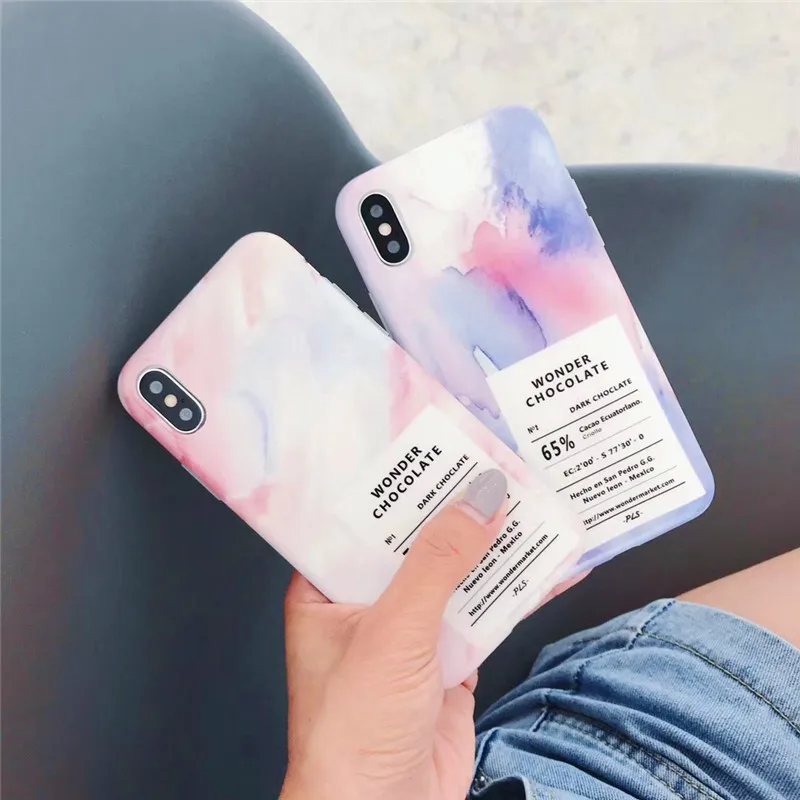 LUDI Artistic Marble Phone Cases for iphone X Case for iphone 7 7Plus 6 6sPlus 8 8Plus Simple Letter Funny Phone bag Fashion Hot7