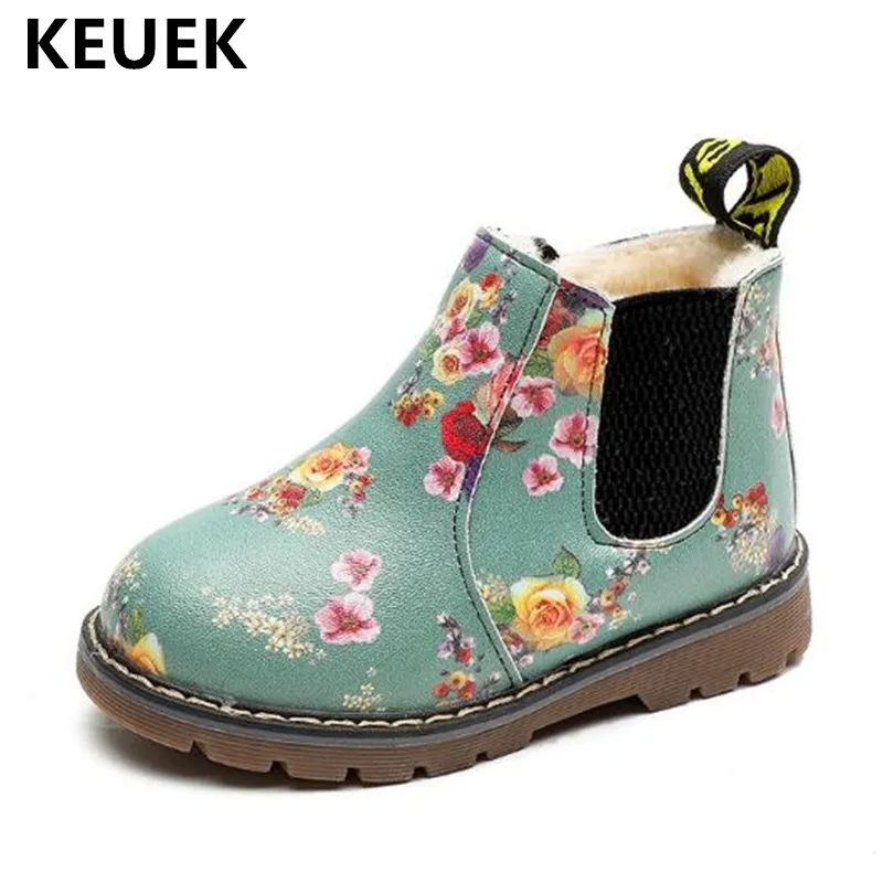 

New Winter Snow Boots Children Boys Girls Printing Leather Boots Baby Toddler Shoes Kids Warm With Plush 03