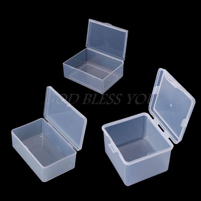 

Round Clear Plastic Containers Beads Crafts Jewelry Display Storage Boxes Case