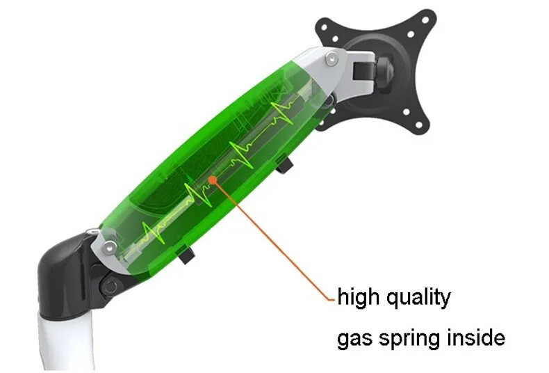 Газовая пружина настольная Зажимная 15-2" ЖК-светодиодный держатель для монитора кронштейн для монитора с полным движением нагрузка 0-8 кг VESA 75/100 мм GM112C