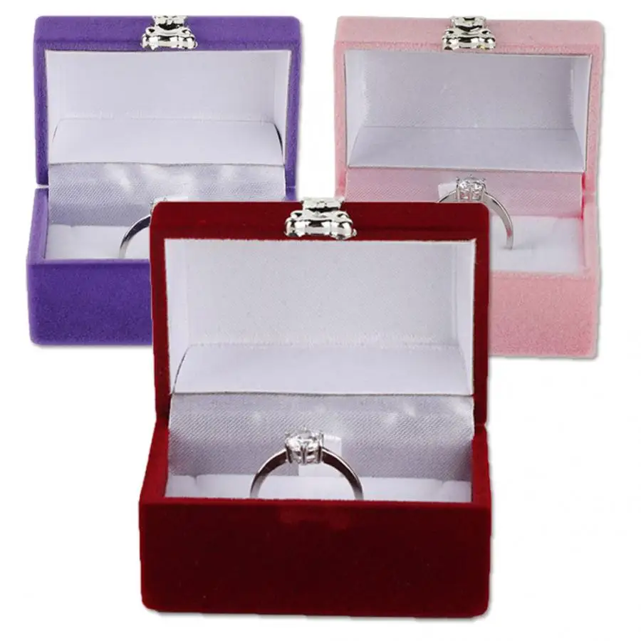 

Jewelry Ring Box Case Pendant Gift High Quality Storage Display Organizer Accessory Flannel Jewelry Box Case For Jeweler Storage