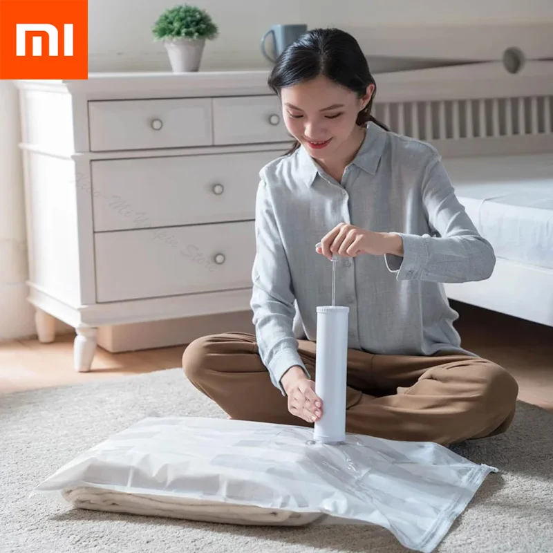 

11pcs Xiaomi Mijia Smart Vacuum Bag Folding Scan QR Code Storage Bag Sealed Clothes Compression Organizer With Hand Air Pump