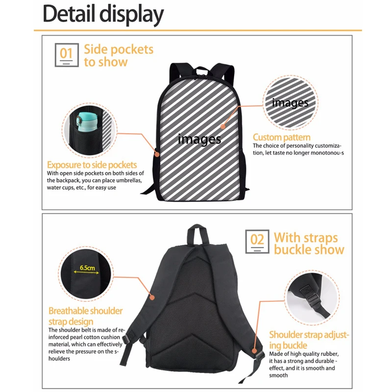 INSTANTART Святой Бернард терьер 3D печать рюкзак для детей обратно в школу 16 дюймов холст студенческий бренд дизайн книжные сумки портфель
