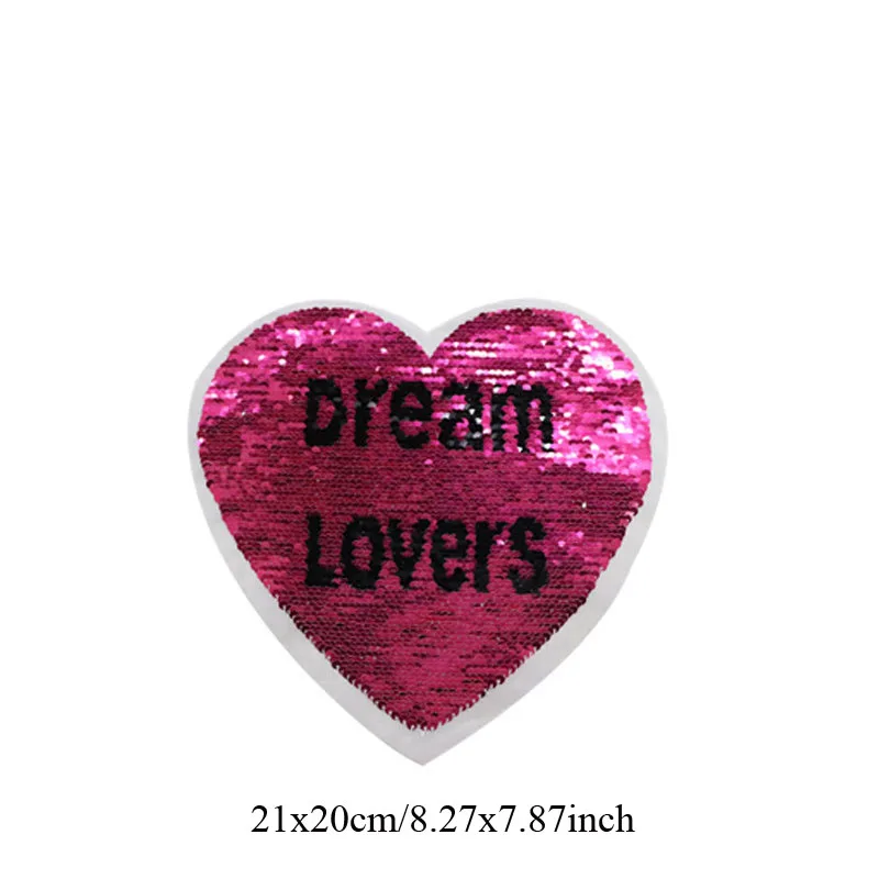 20 шт. Dream Lover Heart двусторонние покрытые блестками нашивки для одежды ropa parches блестящая нашивка на одежду куртка джинсы Аппликации значок