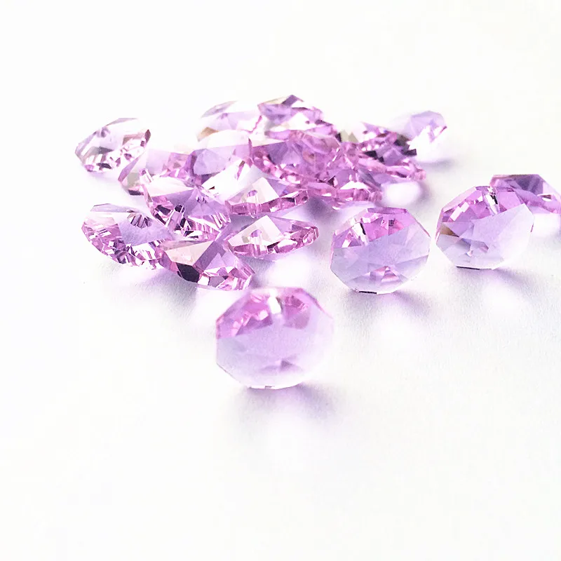 20pcs 14mm Dark purple Crystal Octagonal bead Decoration Crysta chandelier part