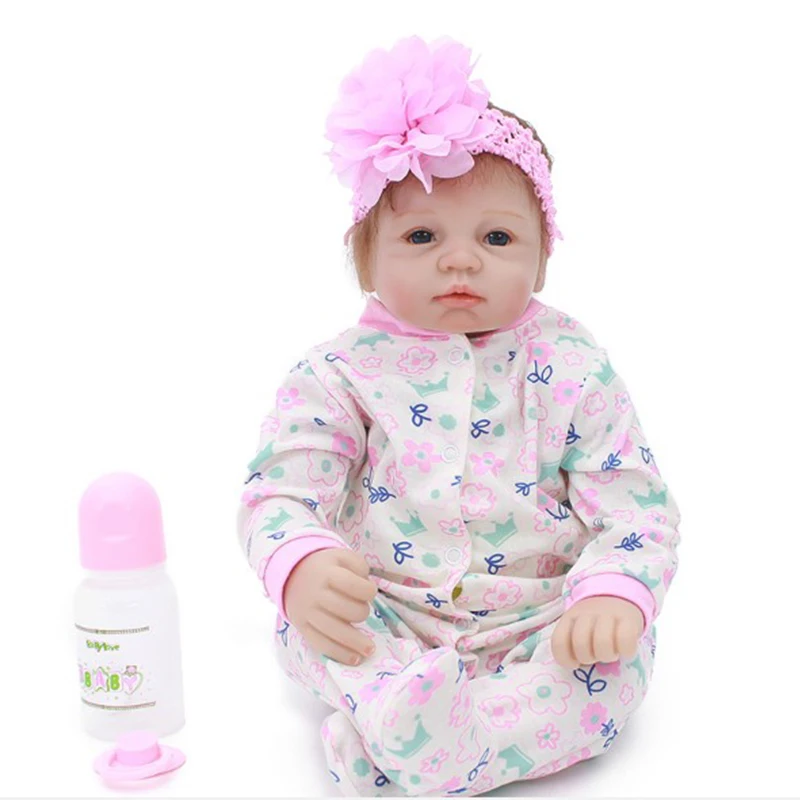 

Bebes reborn silicone baby real dolls toys for children gift 22"55cm cloth body newborn baby alive dolls oyuncak bebek