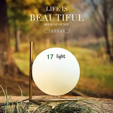 Современный нордический стиль стеклянная настольная лампа шар круглый светодиодный настольный светильник металлический внутренний освещение ночные светильники для спальни прикроватная гостиная